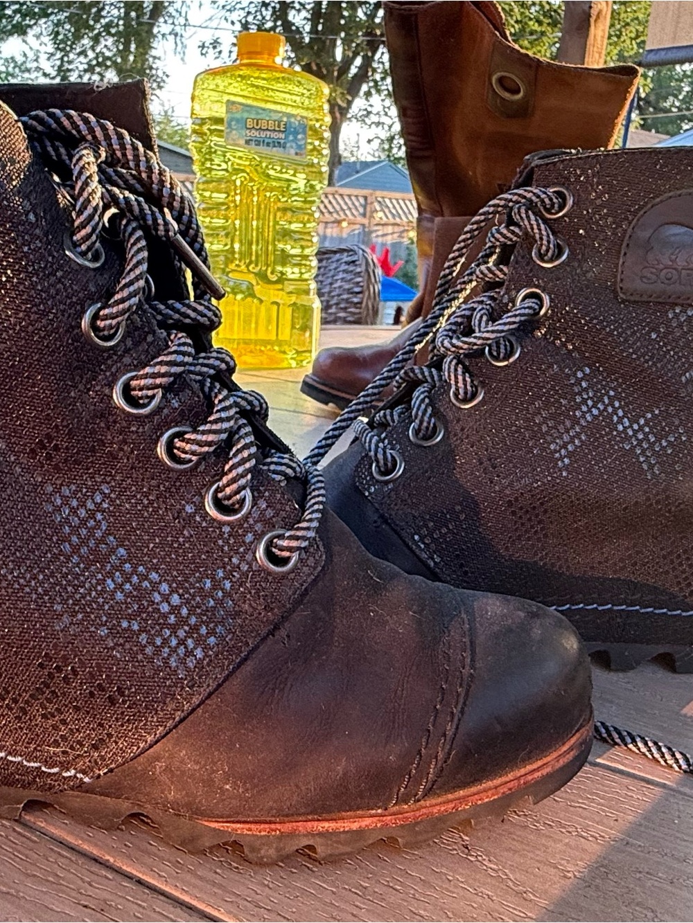 Sorel Brown and Black Women's Lace-Up Ankle Booties